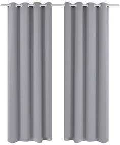 vidaXL Gordijnen met metalen ringen 135 x 245 cm 2 stuks (grijs)