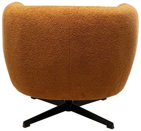 Kare Design Peony Draaibare Fauteuil Zachte Stof Oranjebruin