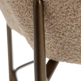 Dan-Form Orbit Boucle Barstoel Met Hoge Rugleuning Almond Shimmer