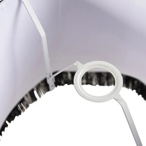 Zijden lampenkap zwart met grijs 45 cm - Granny