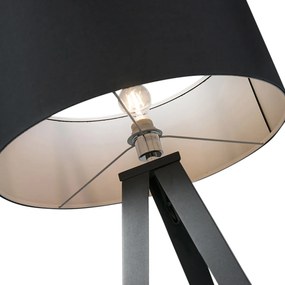 Smart vloerlamp met dimmer zwart met zwarte kap incl. Wifi A60 - Ilse Modern E27 Binnenverlichting Lamp
