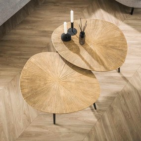 Salontafel Set Organisch Goud - 77 X 60cm.