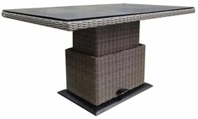 Miami lounge-diningtafel 130x75xH47-71 cm in hoogte verstelbaar grijs