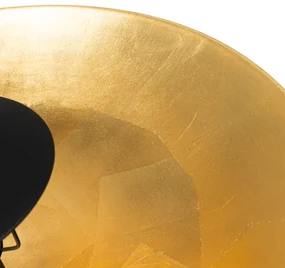 Industriële vloerlamp zwart met gouden binnenkant 60 cm - Magnax Industriele / Industrie / Industrial E27 rond Binnenverlichting Lamp