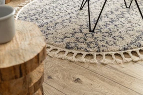 Tapijt BERBER AGADIR G0522 ROND crème / grijskleuringrand ,  Barber , marokkaanse shaggy