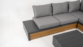 DATHO OUTDOOR Hoek Loungeset - Ibiza - Aluminium - Zwart Lichtgrijs - Datho Outdoor