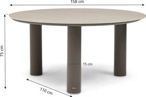 Dining Tuintafel rond 158 cm Taupe Trino