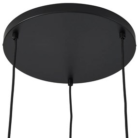 Retro hanglamp zwart met taupe 3-lichts - Felt