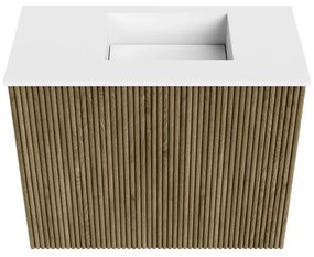 Mondiaz Joya 50cm toiletmeubel dusk met wastafel faye rechts 1 kraangat talc