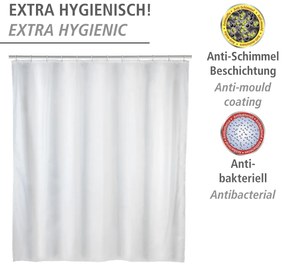 Wenko anti-schimmel douchegordijn 120x200cm polyester uni wit inclusief ringen