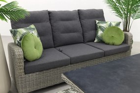 Verstelbare loungeset Hollywood met bijzetkrukjes- white grey