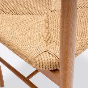 Set van 2 stoelen in massief eik en vlechtwerk, Andre
