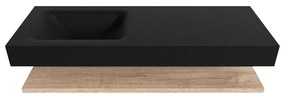 Zaro Alan badmeubel 130cm met planchet washed oak en vrijhangende wastafel cloud links zonder kraangat urban
