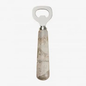Calven Flesopener Van Marmer En Roestvrij Staal Beige Marmer Panther - Sklum