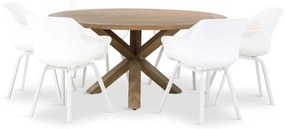 Tuinset Ronde Tuintafel 6 personen 160 cm Kunststof Wit  Hartman Sophie