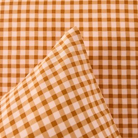30% gerecycled katoenen beddengoedset, rechthoekige kussensloop, ruitjesprint, LESIA