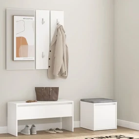 vidaXL Halmeubelset bewerkt hout wit