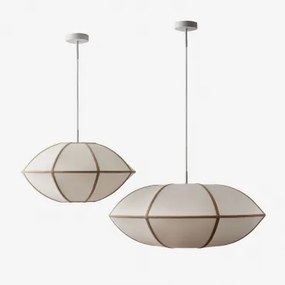 Set Van 2 Hanglampen Van Linnen Patraix Bruin - Tarwe - Sklum