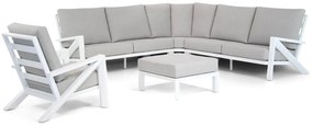 Hoek loungeset 6 personen Aluminium Wit  Santika Furniture Santika Cinta