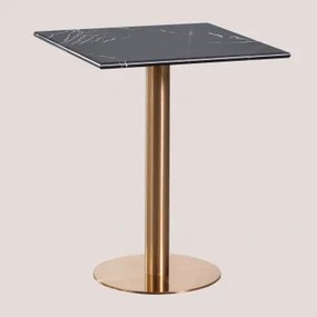 Cosmopolitan Vierkante Marmeren Bartafel Marmer Nero Marquina & ↔︎ 60 Cm & Roségoud - Sklum