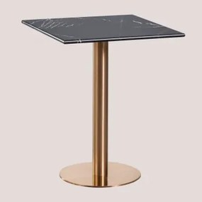 Cosmopolitan Vierkante Marmeren Bartafel Zwart Marmer & ↔︎ 60 Cm & Roségoud - Sklum