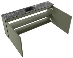 Mondiaz Ture DLux toiletmeubel 120cm army met wastafel lava midden zonder kraangat