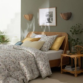 Dubbel bloemblad wandlamp in rotan, Lola