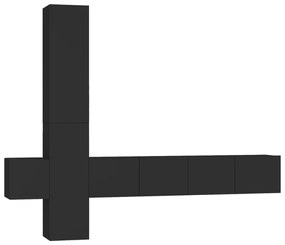 vidaXL 5-delige Tv-meubelset spaanplaat zwart