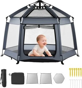 VEVOR Baby Box 150x150x106 cm, Box voor peuters met luifel, Box, Draagbare speeltuin met UPF 50+ zonbescherming &amp; Reistas voor thuis, park, strand, opvouwbaar &amp; lichtgewicht