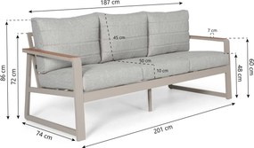 Stoel en Bank Loungeset 7 personen Aluminium Zand/Beige  Lifestyle Garden Furniture Sabbia