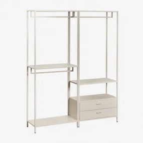 Janine 2-delige Open Modulaire Kledingkast Met Lades Tapioca Beige - Sklum