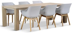 Tuinset 6 personen 240 cm Kunststof Grijs Hartman Sophie