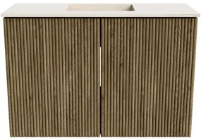 Mondiaz Joya DLux 60cm toiletmeubel dusk met wastafel faye midden zonder kraangat meli