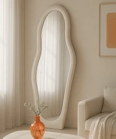 Livingfurn Olivia staande spiegel organisch 200cm ivoor