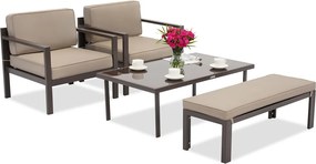 Porto Terrasmeubelset met bank brons Garden Point