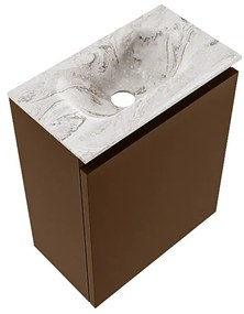 Mondiaz Ture DLux toiletmeubel 40cm rust met wastafel glace midden zonder kraangat