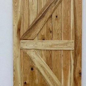 Houten Schuifdeur Eiken Met Klinknagels 213x90 Cm - Zwart - Incl. Rails