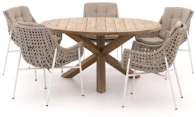 Manifesto Novara/ROUGH-Y Ø 150cm dining tuinset 6-delig
