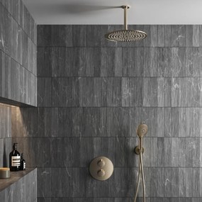 Saniclear Brass inbouw regendouche rond met 20cm hoofddouche, plafondarm en 2 standen handdouche geborsteld messing - mat goud