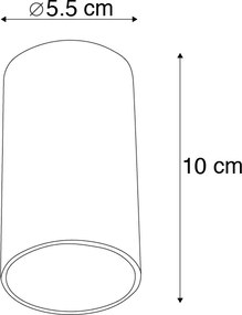 Set van 4 moderne opbouwspots wit 5,5cm GU10 50mm - Tuba