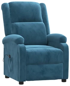 vidaXL Fauteuil verstelbaar elektrisch fluweel blauw