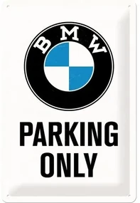 Metalen bord BMW - Parking Only White
