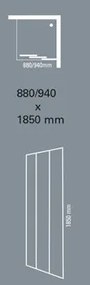 Plieger Economy schuifdeur 3-delig 2.2mm acryl 88/94x185cm aluminium