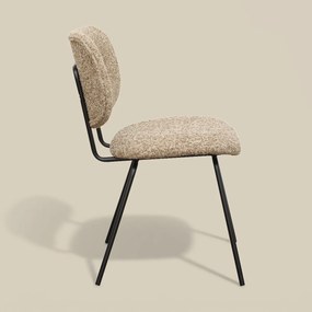 Moderne Eetkamerstoel Beige Boucle