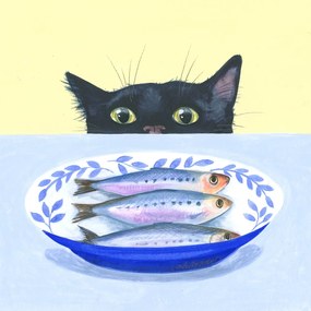 Ilustratie Gourmet Cat, Isabelle Brent, (40 x 40 cm)