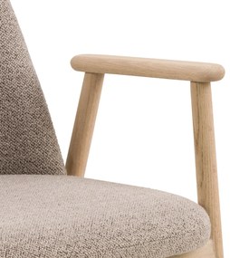 RODERIC Beige Latte (stof Monza 60)/frame geolied eiken - HOUTEN STOEL VOOR WOONKAMER, EETKAMER, KEUKEN RETRO