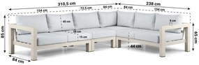 Hoek loungeset 6 personen Aluminium Taupe  Lifestyle Garden Furniture Luca