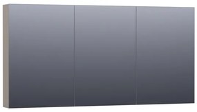 BRAUER Impress Deluxe spiegelkast - 140x70x15cm - interne en externe verlichting - 3 dubbelzijdige spiegeldeuren - mat taupe SK-IMD140MT