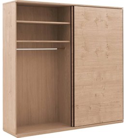 Goossens Excellent Kledingkast Nature, 225 cm breed, 223 cm hoog, 2 hout schuifdeuren