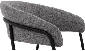 Goossens Eetkamerstoel Ce grijs stof met armleuning, modern design